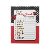 Emoji Baby Boek Ladybug Baby shower Game Pack Notitieblok (Linkerzijde)