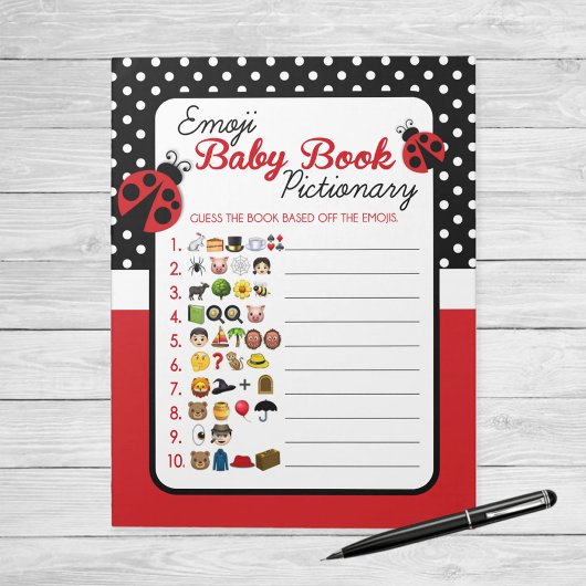 Emoji Baby Boek Ladybug Baby shower Game Pack Notitieblok