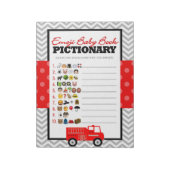 Emoji Baby Book Firetruck Baby shower Game Pack Notitieblok (Linkerzijde)