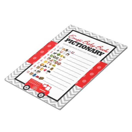Emoji Baby Book Firetruck Baby shower Game Pack Notitieblok (Schuin)