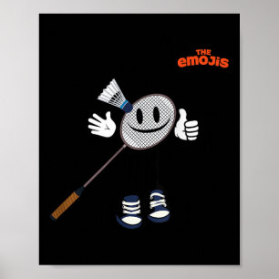 Emoji Badminton Sport Duim omhoog Poster
