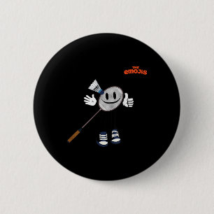 Emoji Badminton Sporten Duim Omhoog  Ronde Button 5,7 Cm