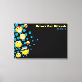 EMOJI Bat of Bar Mitzvah Sign-In Board HAPPY Canvas Afdruk (Voorkant)