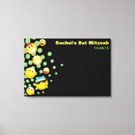 EMOJI Bat of Bar Mitzvah Sign-In Board HAPPY Canvas Afdruk