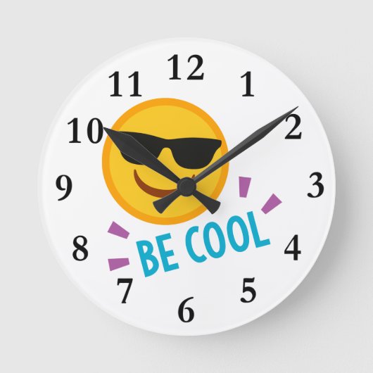 Emoji Be Cool Ronde Klok (Voorkant)