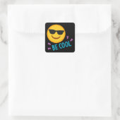 Emoji Be Cool Vierkante Sticker (Tas)