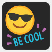 Emoji Be Cool Vierkante Sticker (Voorkant)
