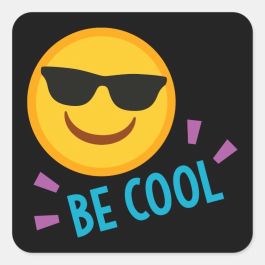 Emoji Be Cool Vierkante Sticker (Voorkant)