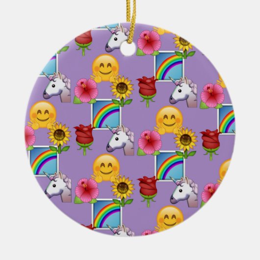 Emoji Beauty Paars Pattern Keramisch Ornament (Voorkant)
