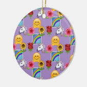 Emoji Beauty Paars Pattern Keramisch Ornament (Links)