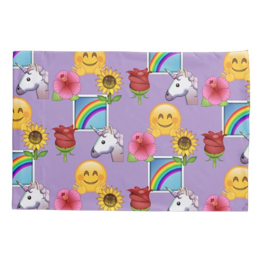 Emoji Beauty Paars Pattern Kussensloop (Achterkant)