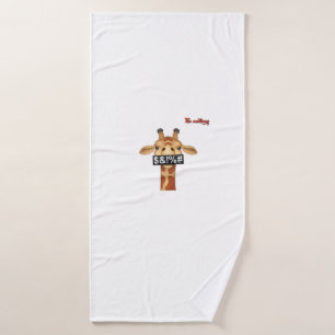 Emoji beledigen boos gezicht giraffe badhanddoek