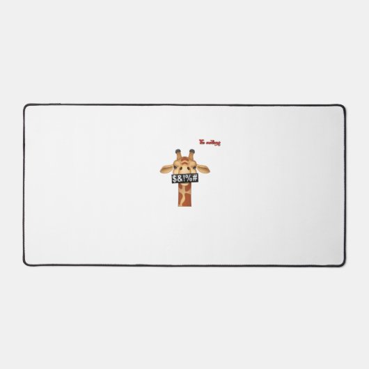 Emoji beledigen boos gezicht giraffe bureaumat (Voorkant)