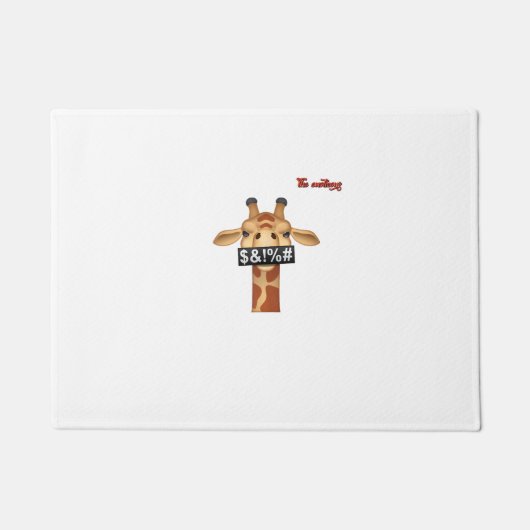 Emoji beledigen boos gezicht giraffe deurmat (Voorkant)