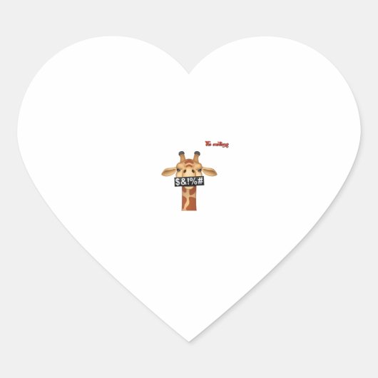Emoji beledigen boos gezicht giraffe hart sticker (Voorkant)