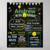 Emoji Birthday-bordbord Poster (Voorkant)