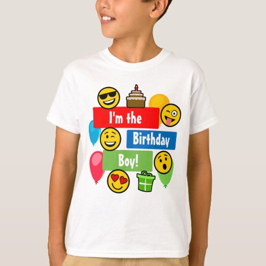Emoji Birthday Boy T-shirt (Voorkant)