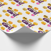 Emoji Birthday Girl Cadeaupapier (Hoek)