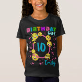 Emoji Birthday Girl Theme Party Matching Custom T-shirt (Voorkant)