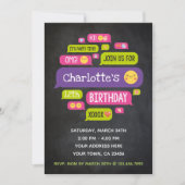 Emoji Birthday Invitation Chalkboard Kaart (Voorkant)