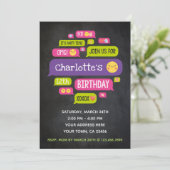 Emoji Birthday Invitation Chalkboard Kaart (Staand voorkant)