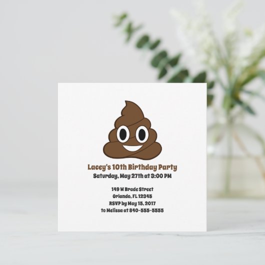 Emoji Birthday Invite Kaart (Staand voorkant)