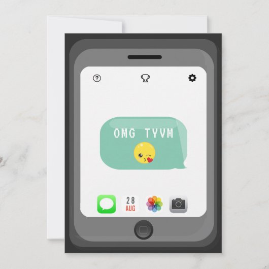 Emoji Birthday Party Bedankkaart (Voorkant)