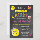 Emoji Birthday Party - Chalkboard Kaart (Voorkant)