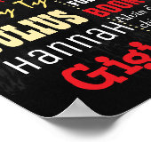 Emoji Birthday party chalkboard tekenrode jongen Poster (Hoek)