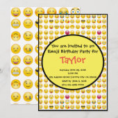 Emoji Birthday Party Invitation Kaart (Voorkant / Achterkant)