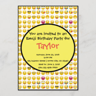 Emoji Birthday Party Invitation Kaart