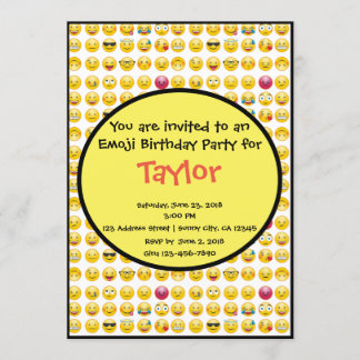 Emoji Birthday Party Invitation Kaart