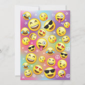 Emoji Birthday Party Invitations, Girl Emoji Party Kaart (Achterkant)