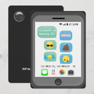 Emoji Birthday Party Kaart