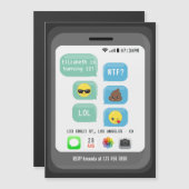 Emoji Birthday Party Magnetische Uitnodiging (Voorkant / Achterkant)