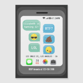 Emoji Birthday Party Magnetische Uitnodiging
