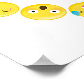 Emoji Birthday Party Selfie-achtergrond Poster (Hoek)