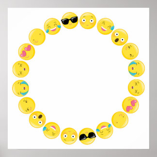 Emoji Birthday Party Selfie-achtergrond Poster