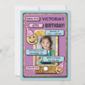 Emoji Birthday Party - uitnodiging voor tekstverbi (Voorkant)