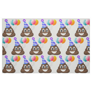 Emoji Birthday Poop Party Fabric Stof