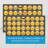 Emoji Birthday Uitnodiging (Voorkant / Achterkant)