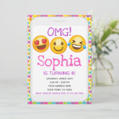 Emoji Birthday Uitnodiging (Staand voorkant)