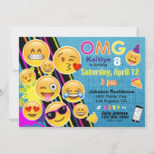 Emoji Birthday Uitnodiging (Voorkant)