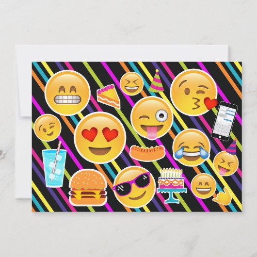 Emoji Birthday Uitnodiging (Achterkant)
