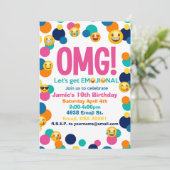 Emoji Birthday Uitnodiging (Staand voorkant)