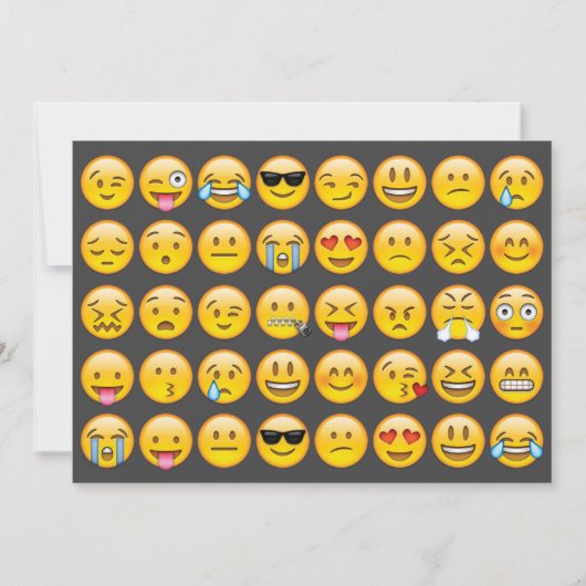 Emoji Birthday Uitnodiging (Achterkant)