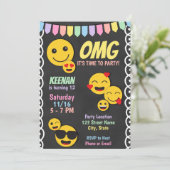 Emoji Birthday Uitnodiging (Staand voorkant)