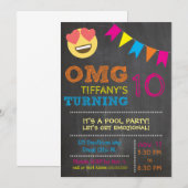 Emoji Birthday Uitnodiging (Voorkant / Achterkant)