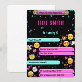 Emoji Birthday Uitnodiging (Voorkant / Achterkant)