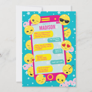 Emoji Birthday Uitnodiging / Mobiele telefoontekst
